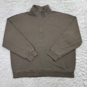 Lululemon Sweater Mens 3XL Brown Steady State Half Zip Sweater Fleece Casual